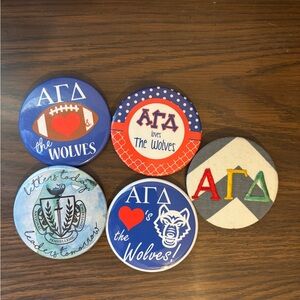 Alpha Gamma Delta AGD Colorful Greek Letter Button Set